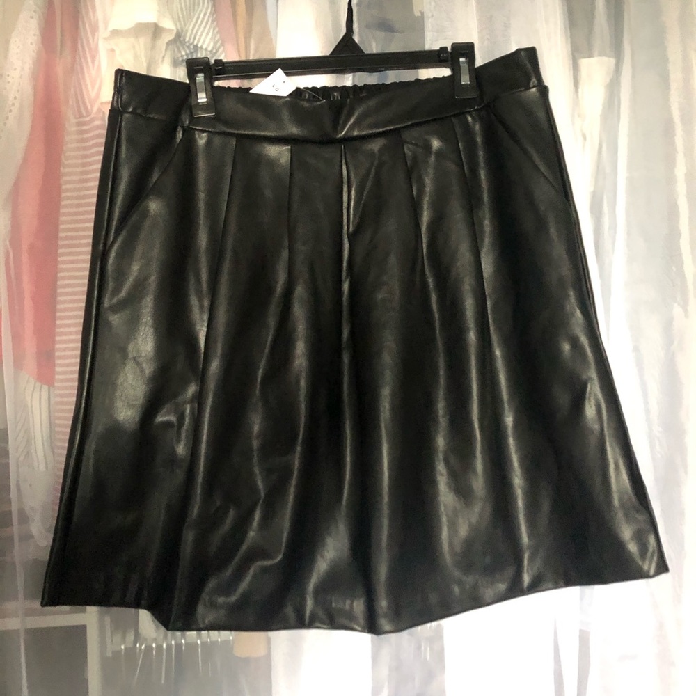 BNWT Faux Leather Pleated Skirt